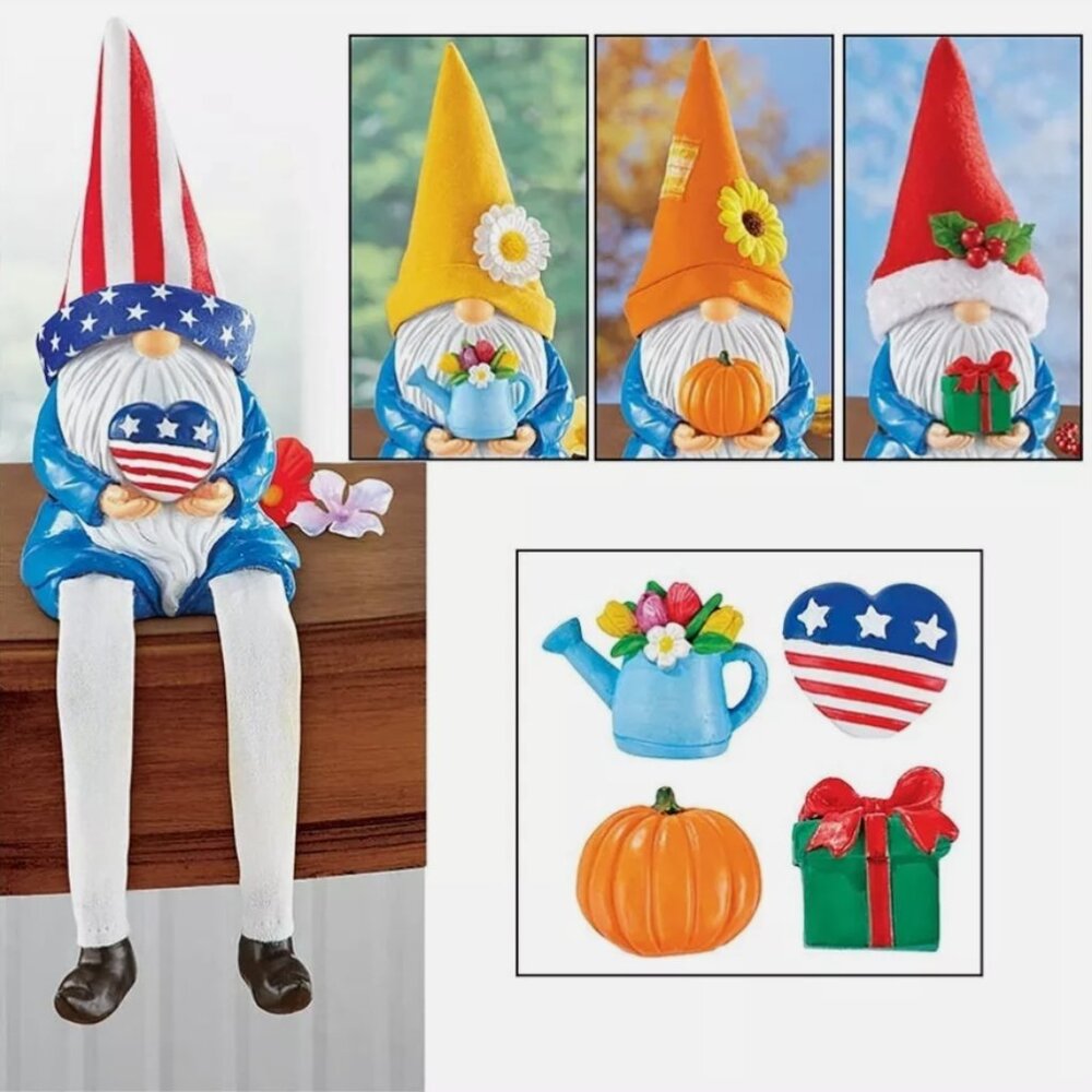 9-Piece Seasonal Gnome Decorative Sitter Set